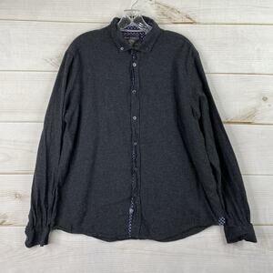 Heritage Report Collection Shirt Mens XL Gray Slim Fit Cuff 100% Cotton Flannel